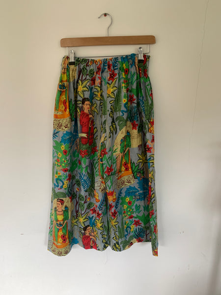 RitaNoTiara Grey Frida Kahlo Wide Leg Pants Ready to Ship F/S