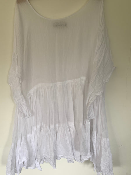 Ready to Ship RitaNoTiara Romy White Tiered Top