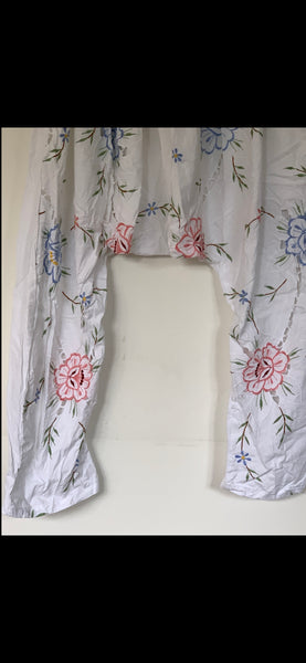 OOAK cutwork vintage floral Harem Pants