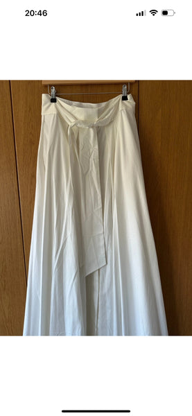 BNWT Reiss Gigi Cotton Blend Maxi Skirt white UK 14 US 10 EU 42 occasion full