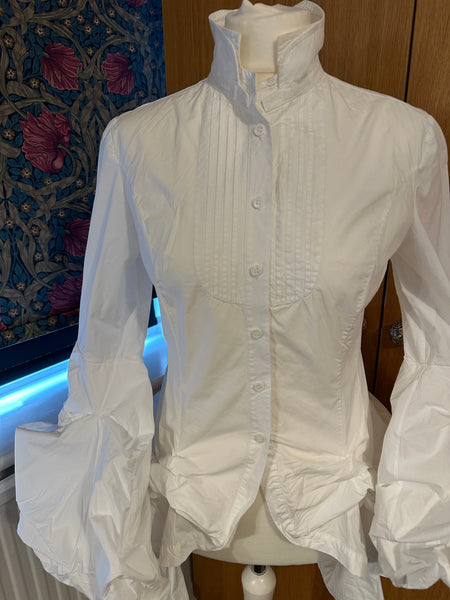 All Saints Iconic Katerina shirt UK 12 EU 40 US 8 White cotton steampunk Gothic