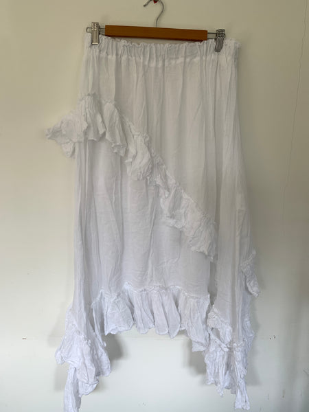 Frill Front Cotton Silk Voile Top F/S