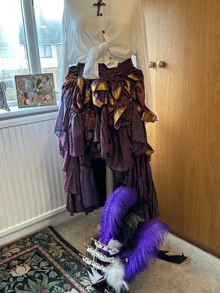 Ready to Ship Whitby Pirate Queen Skirt Shirt Galleon Hat F/S