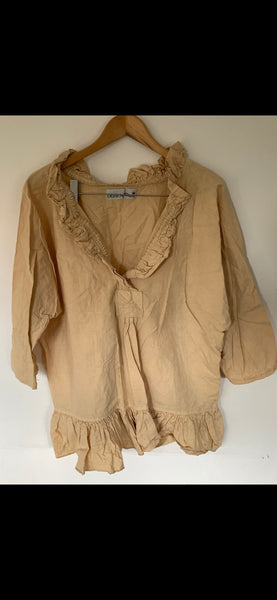 Saffy Cream Cotton Prairie Top One Size