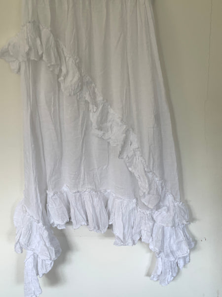 RitaNoTiara White Cotton Maxi Skirt