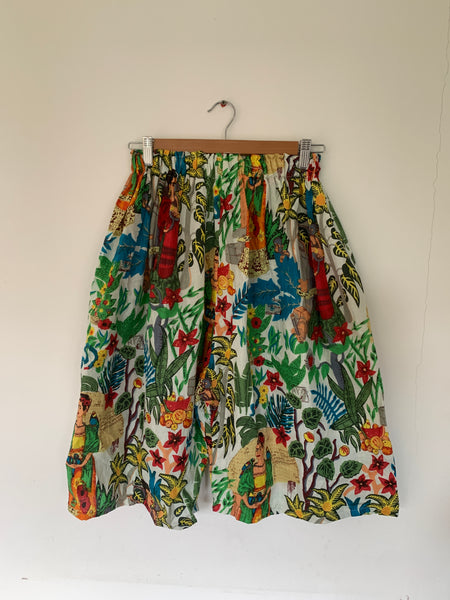 RitaNoTiara Beige Frill Knee Length Skirt
