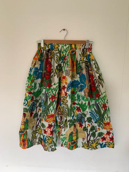 RitaNoTiara White Frida Kahlo Long Shorts Ready to Ship F/S