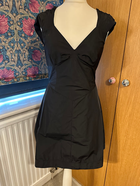 All Saints Bounty Dress small UK 10 12 EU 40 US 8 Black taffeta steampunk Gothic