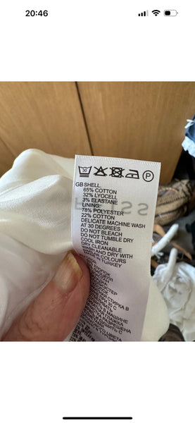 BNWT Reiss Gigi Cotton Blend Maxi Skirt white UK 14 US 10 EU 42 occasion full