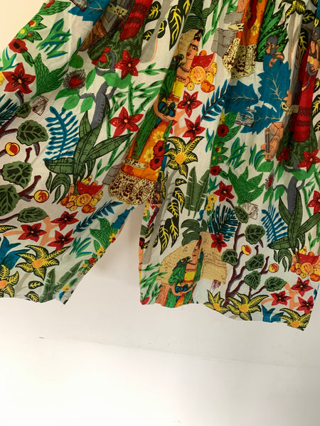 RitaNoTiara White Frida Kahlo Long Shorts Ready to Ship F/S