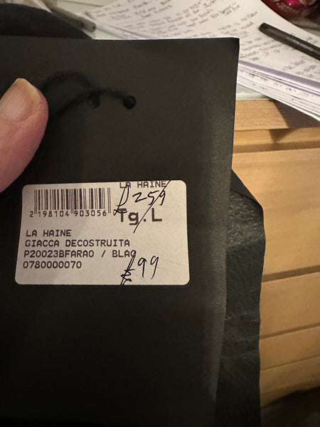 BNWT Black Avant Garde jacket La Haine L up to UK 16 US 12 gothic goth unisex