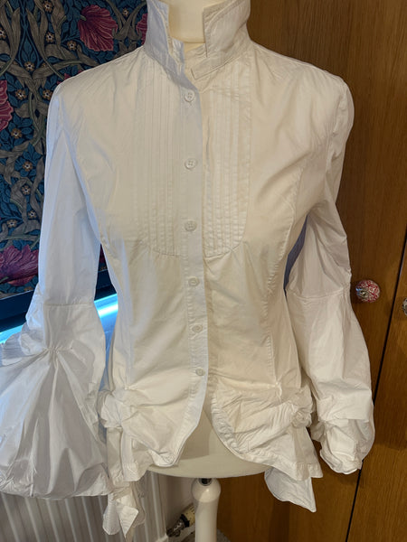 All Saints Iconic Katerina shirt UK 12 EU 40 US 8 White cotton steampunk Gothic