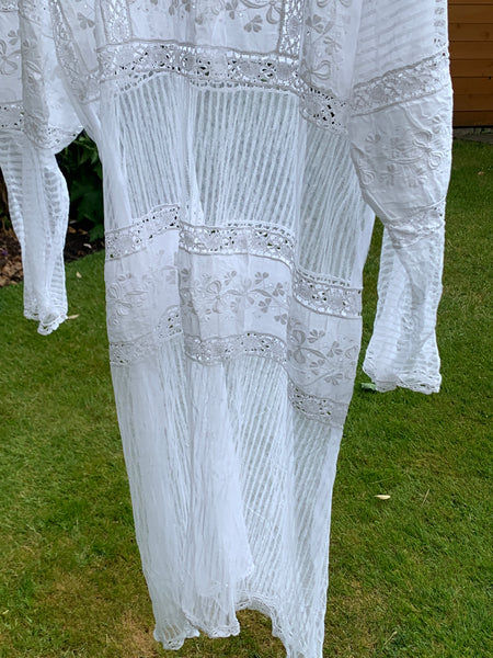 RitaNoTiara White Antique Lace Dress