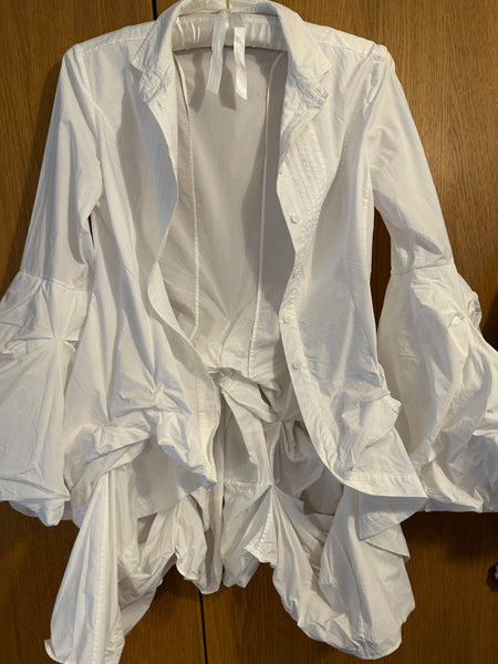 All Saints Iconic Katerina shirt UK 12 EU 40 US 8 White cotton steampunk Gothic