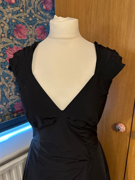 All Saints Bounty Dress small UK 10 12 EU 40 US 8 Black taffeta steampunk Gothic