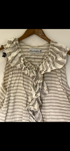OOAK Linen stripe waistcoat