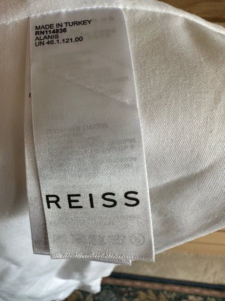 BNWT Reiss Alanis open back backless top white UK 12 EU 40 US 8 halterneck tie