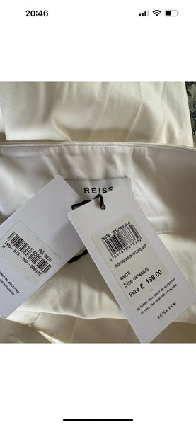 BNWT Reiss Gigi Cotton Blend Maxi Skirt white UK 14 US 10 EU 42 occasion full