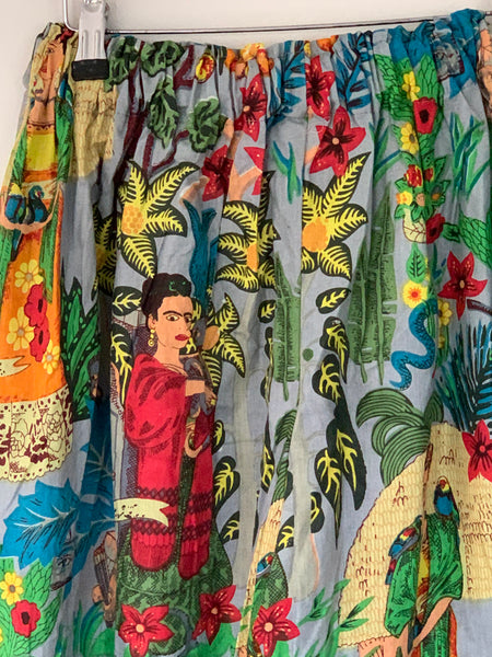 RitaNoTiara Grey Frida Kahlo Wide Leg Pants Ready to Ship F/S