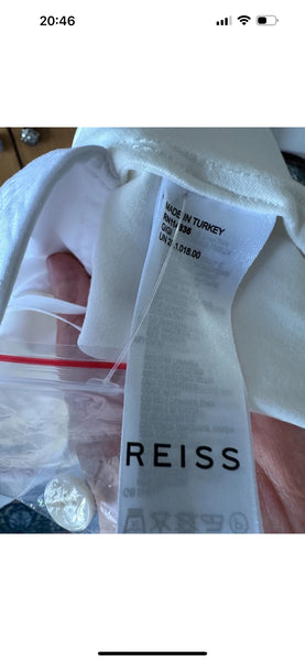 BNWT Reiss Gigi Cotton Blend Maxi Skirt white UK 14 US 10 EU 42 occasion full