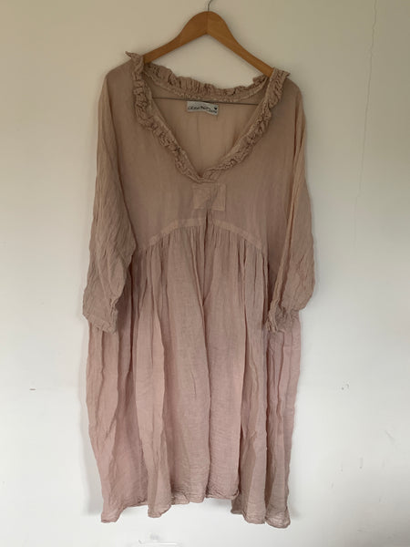 RitaNoTiara Beige Gauze Cotton Saffy Dress