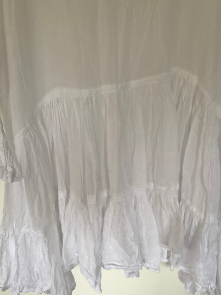 Ready to Ship RitaNoTiara Romy White Tiered Top