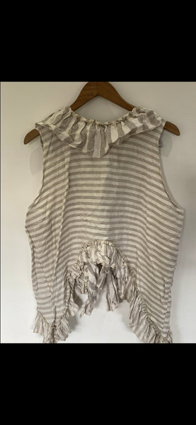 OOAK Linen stripe waistcoat
