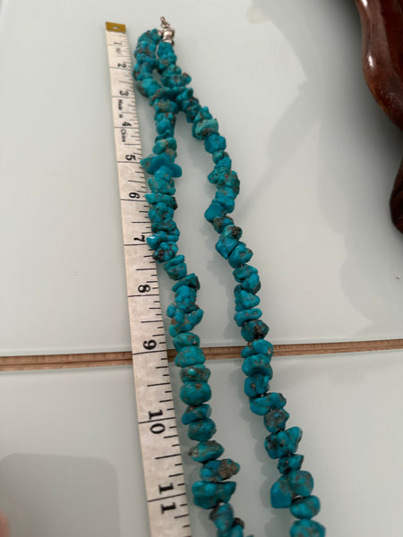 KC Cook Navajo Silver & Turquoise Huge Cross Necklace