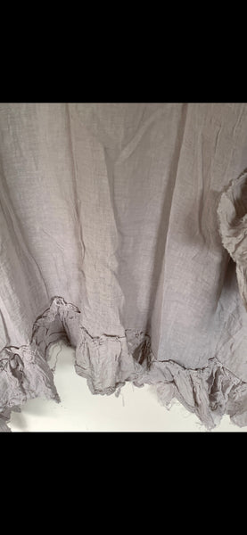 Pale Grey Janey raw edge pirate shirt