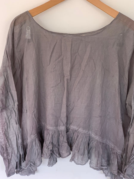 Grey Gauze Cotton Oversized Top One Size