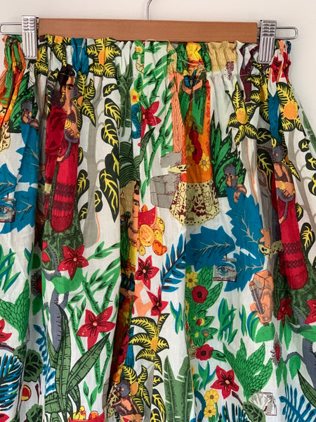 RitaNoTiara White Frida Kahlo Long Shorts Ready to Ship F/S