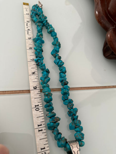 KC Cook Navajo Silver & Turquoise Huge Cross Necklace