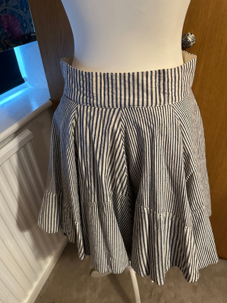 All Saints vintage Celestina full stripe 100% cotton skirt underskirt Uk 8 - 14