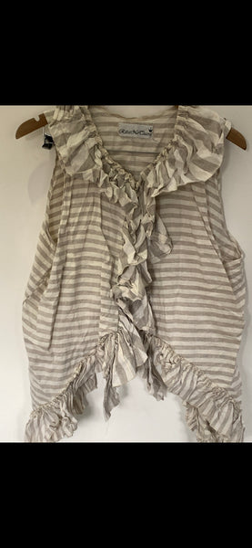 OOAK Linen stripe waistcoat