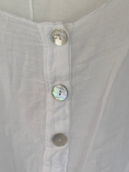 White Gauze Cotton Oversized Shirt One Size