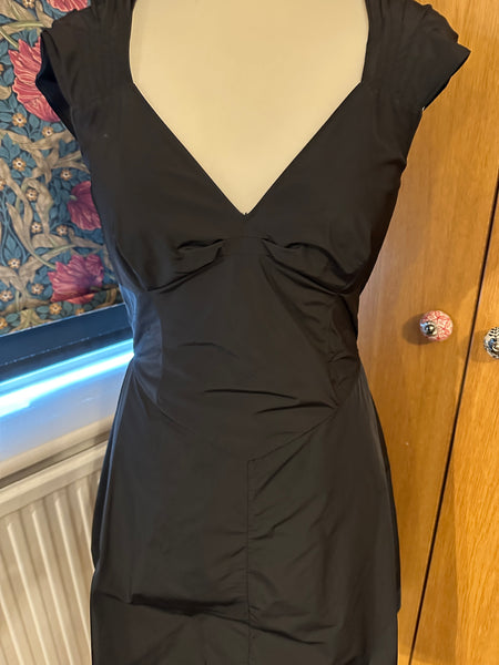 All Saints Bounty Dress small UK 10 12 EU 40 US 8 Black taffeta steampunk Gothic