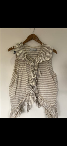 OOAK Linen stripe waistcoat
