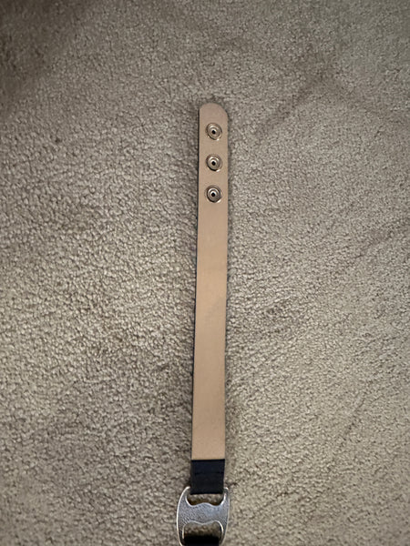 BNWOT Streets Ahead Mia Heart leather belt L black silver made in USA adjustable