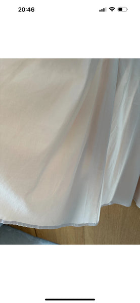 BNWT Reiss Gigi Cotton Blend Maxi Skirt white UK 14 US 10 EU 42 occasion full