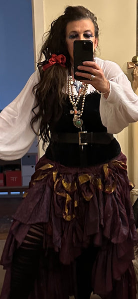 Ready to Ship Whitby Pirate Queen Skirt Shirt Galleon Hat F/S