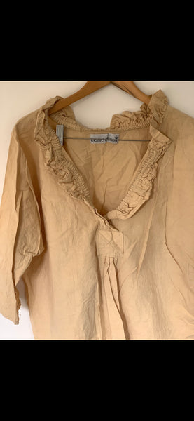 Saffy Cream Cotton Prairie Top One Size