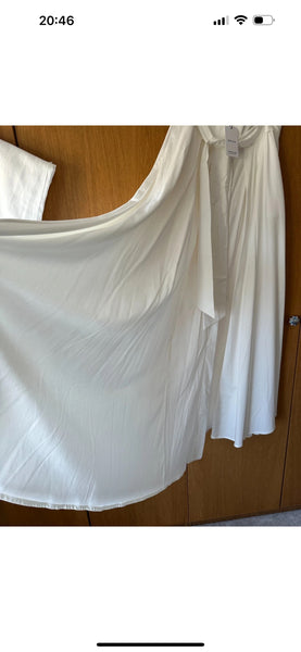 BNWT Reiss Gigi Cotton Blend Maxi Skirt white UK 14 US 10 EU 42 occasion full