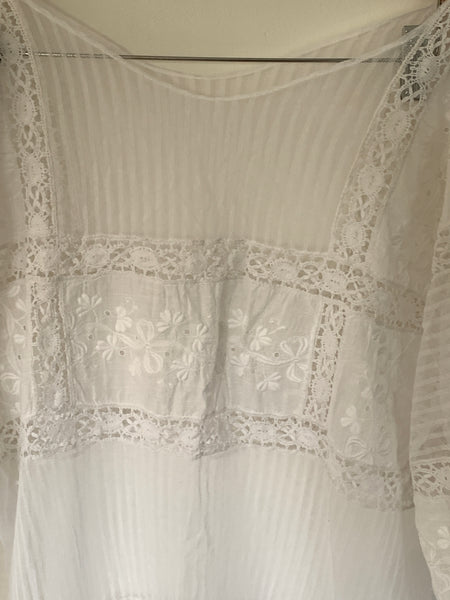 RitaNoTiara White Antique Lace Dress