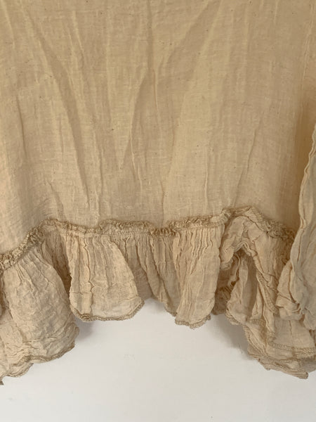 Cream Gauze Cotton Oversized Top One Size
