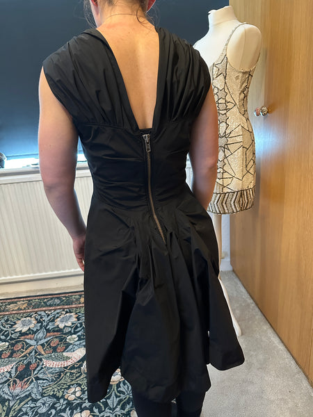 All Saints Bounty Dress small UK 10 12 EU 40 US 8 Black taffeta steampunk Gothic