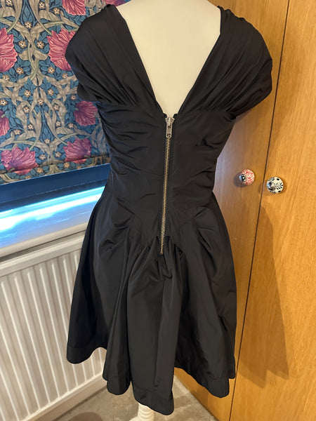 All Saints Bounty Dress small UK 10 12 EU 40 US 8 Black taffeta steampunk Gothic