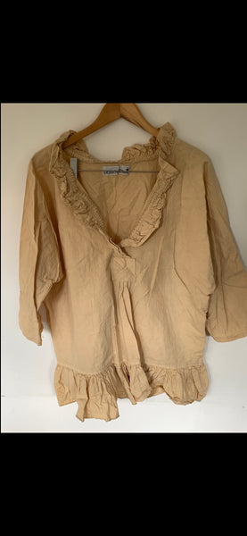 Saffy Cream Cotton Prairie Top One Size