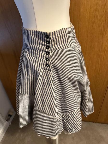 All Saints vintage Celestina full stripe 100% cotton skirt underskirt Uk 8 - 14