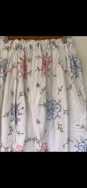 OOAK cutwork vintage floral Harem Pants