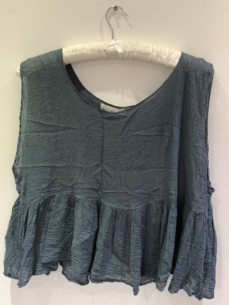 RitaNoTiara Midnight Cotton Frill Tank